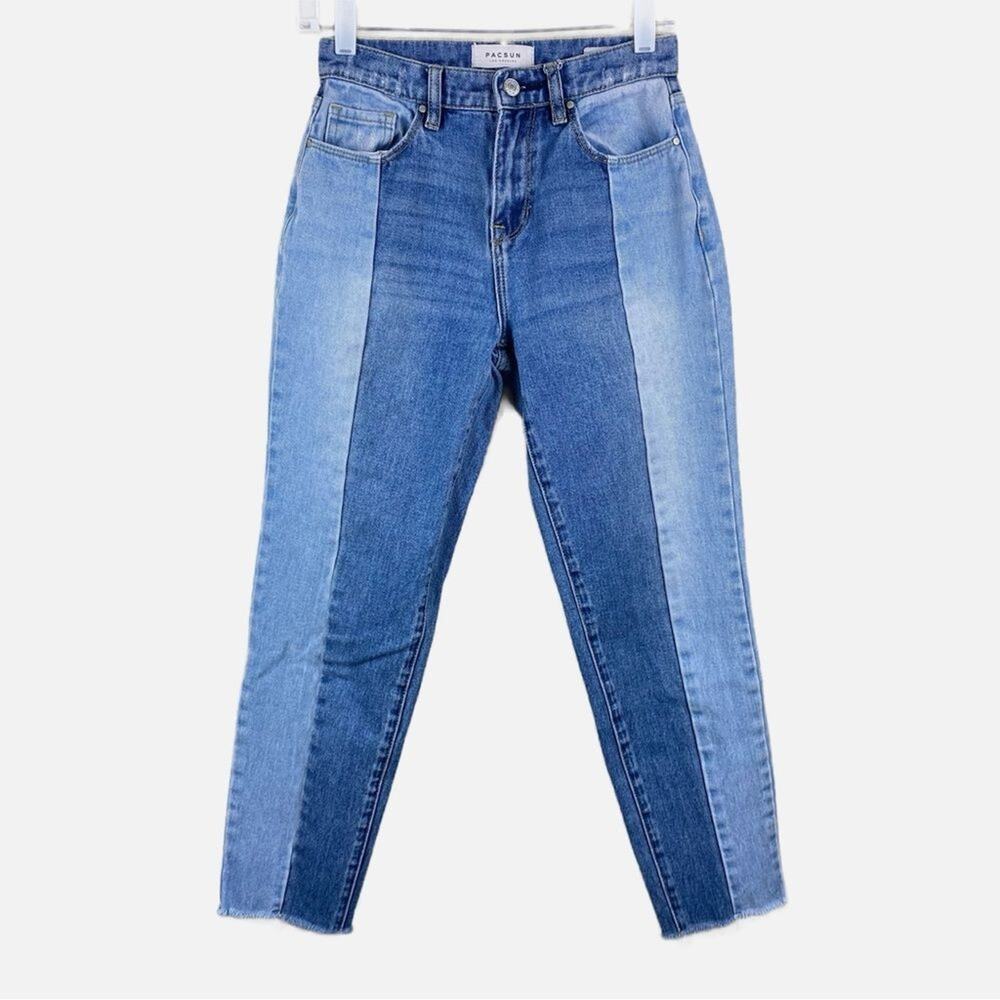 Pacsun Vintage Icon Two Tone High Waist Jeans Womens Sz 25 Retro Casual Grunge